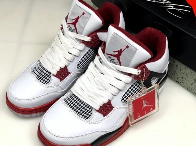 Fire 308497-160 Black White Red Men Air Jordan 4 0519